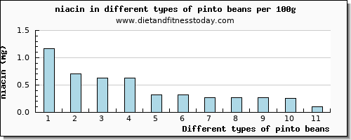 pinto beans niacin per 100g